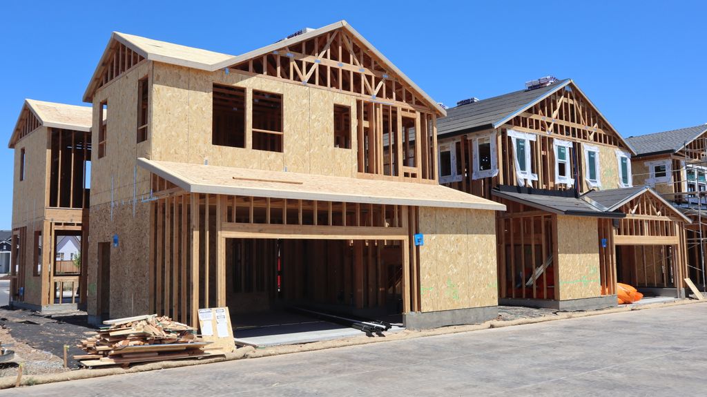New homes under construction in Elk Grove, capturing the growth of suburban living.