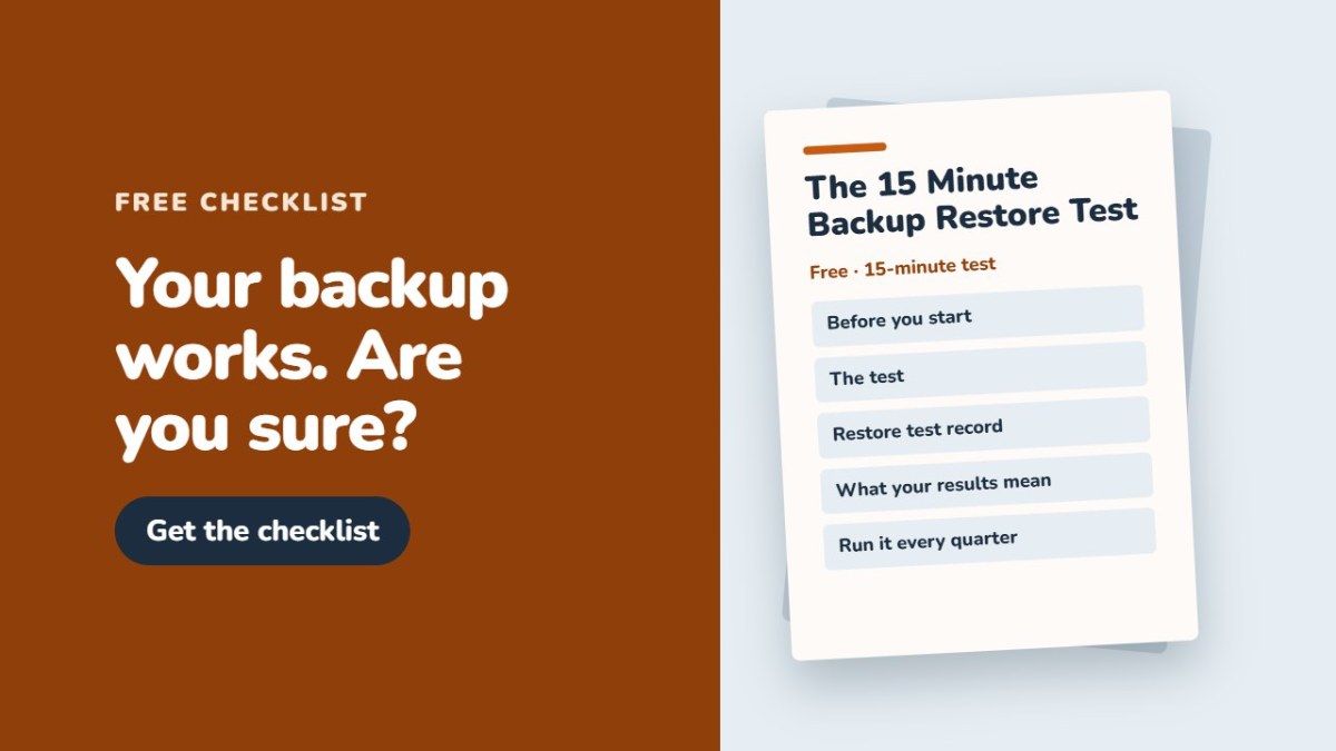 Backup Restore Test Checklist