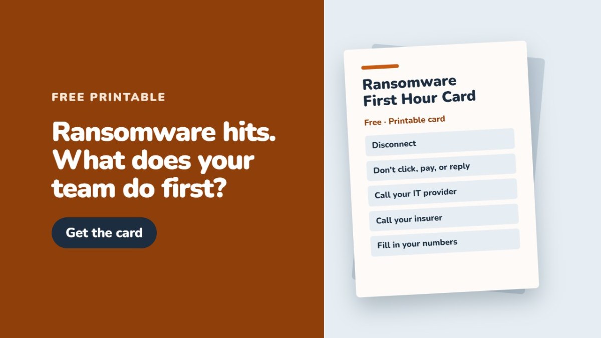 Ransomware First Hour Card